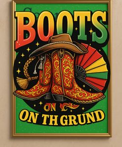 Boots On The Ground Poster – Mexican Cowboy Fiesta Canvas Wall Art
