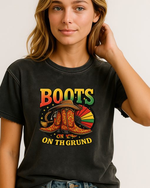 Boots On The Ground Western Tee – Mexican Cowboy Fiesta Heritage Shirt