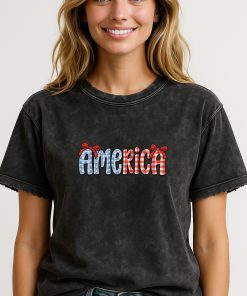 Cute Patriotic “America” T-Shirt – 4th of July Graphic Tee for Women