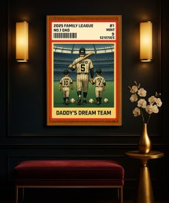 Daddys Dream Team Baseball Poster Canvas Custom Family Canvas Gift For Fathers Day 4 - CreativeDefind.com