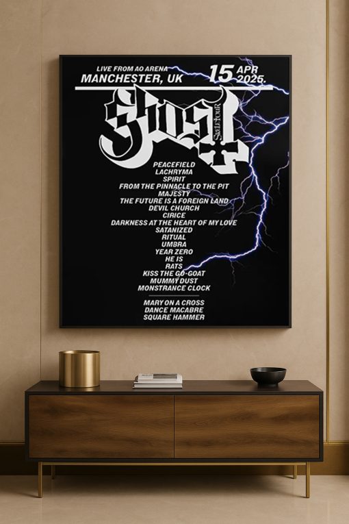 Ghost 2025 Skeletour UK Setlist Poster Print – Official Concert Memorabilia & Wall Art