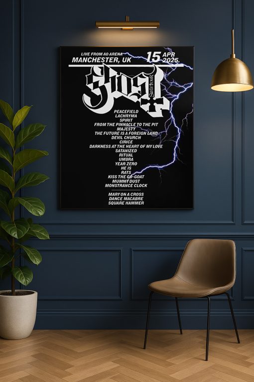 Ghost 2025 Skeletour UK Setlist Poster Print – Official Concert Memorabilia & Wall Art