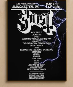 Ghost 2025 Skeletour UK Setlist Poster Print – Official Concert Memorabilia & Wall Art