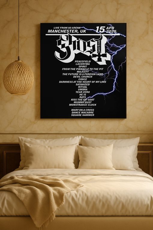 Ghost 2025 Skeletour UK Setlist Poster Print – Official Concert Memorabilia & Wall Art