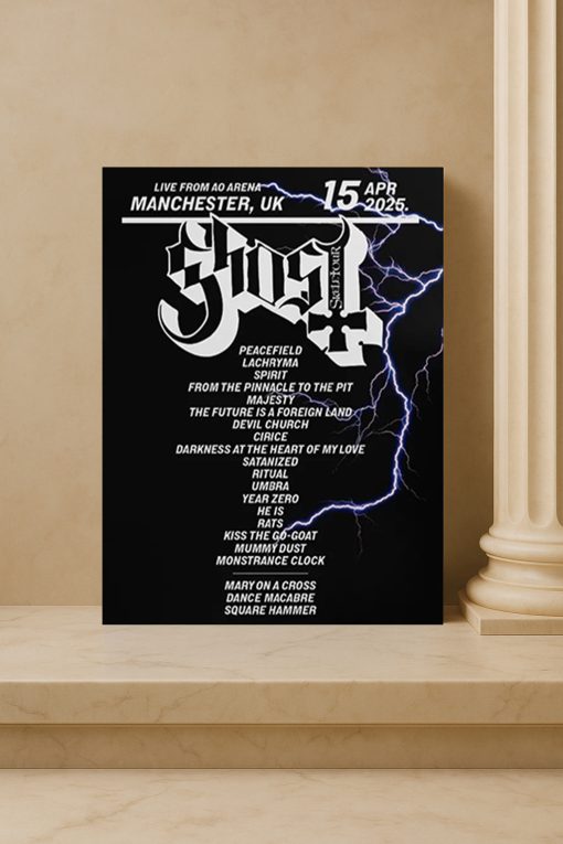 Ghost 2025 Skeletour UK Setlist Poster Print – Official Concert Memorabilia & Wall Art