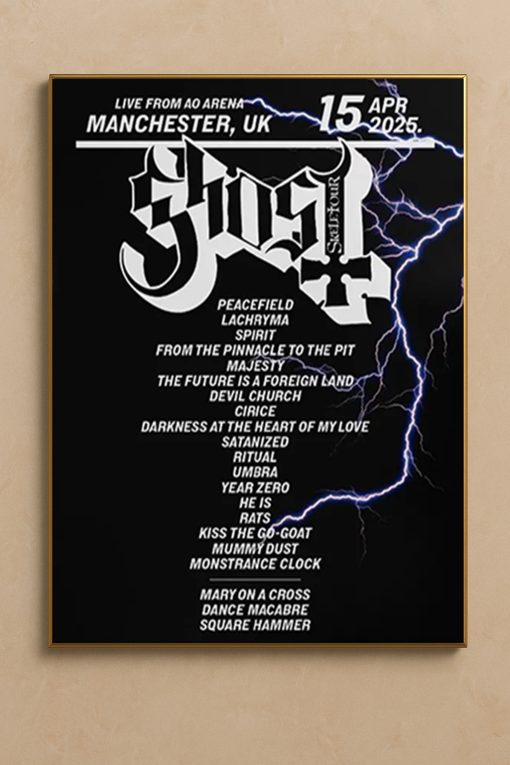 Ghost 2025 Skeletour UK Setlist Poster Print – Official Concert Memorabilia & Wall Art