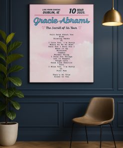 Gracie Abrams 2025 Uk Tour Setlist Poster Print Concert Memorabilia Wall Art 2 - CreativeDefind.com