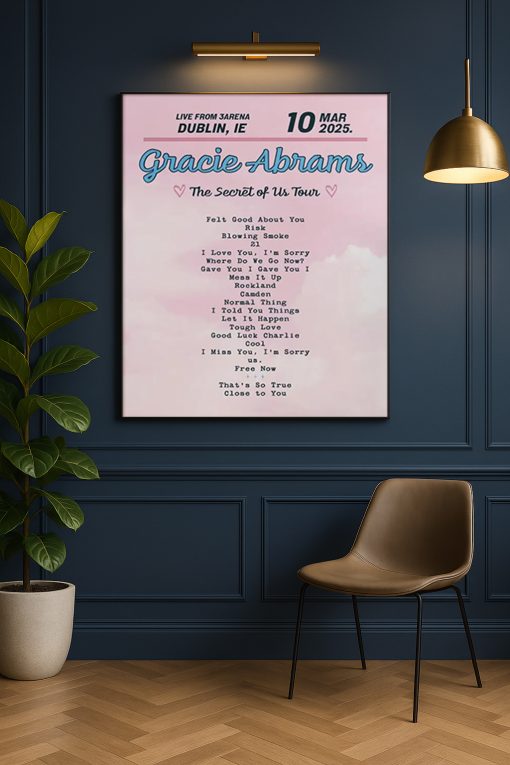Gracie Abrams 2025 UK Tour Setlist Poster Print – Concert Memorabilia Wall Art