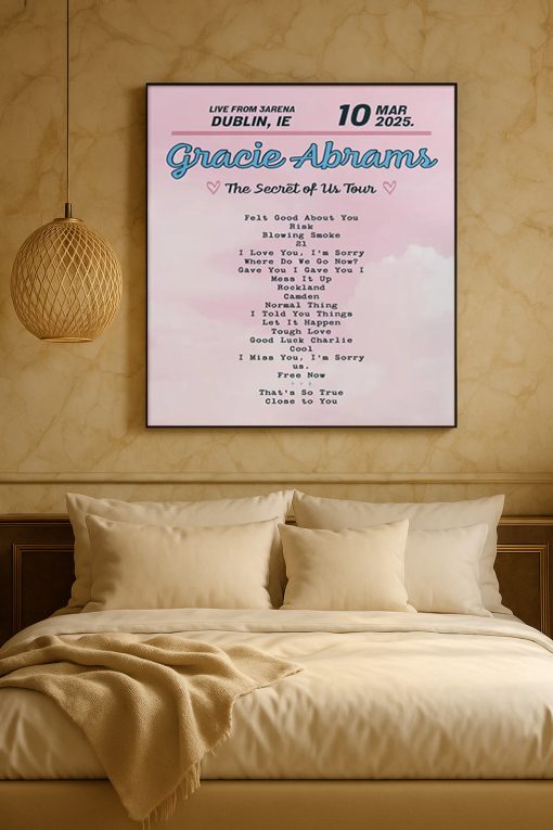 Gracie Abrams 2025 UK Tour Setlist Poster Print – Concert Memorabilia Wall Art