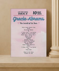 Gracie Abrams 2025 Uk Tour Setlist Poster Print Concert Memorabilia Wall Art 4 - CreativeDefind.com
