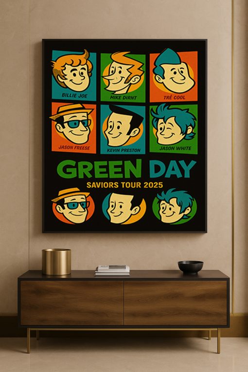 Green Day Saviors Tour 2025 “Meet The Full Band” Poster Canvas