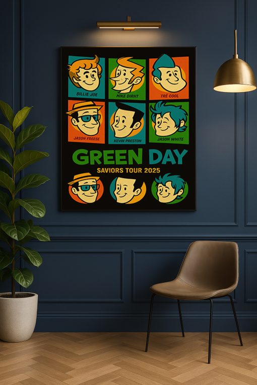 Green Day Saviors Tour 2025 “Meet The Full Band” Poster Canvas