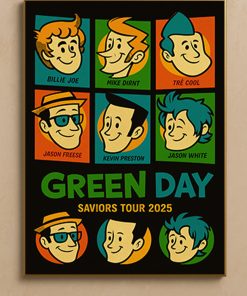 Green Day Saviors Tour 2025 “Meet The Full Band” Poster Canvas