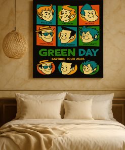 Green Day Saviors Tour 2025 Meet The Full Band Poster Canvas 3 - CreativeDefind.com