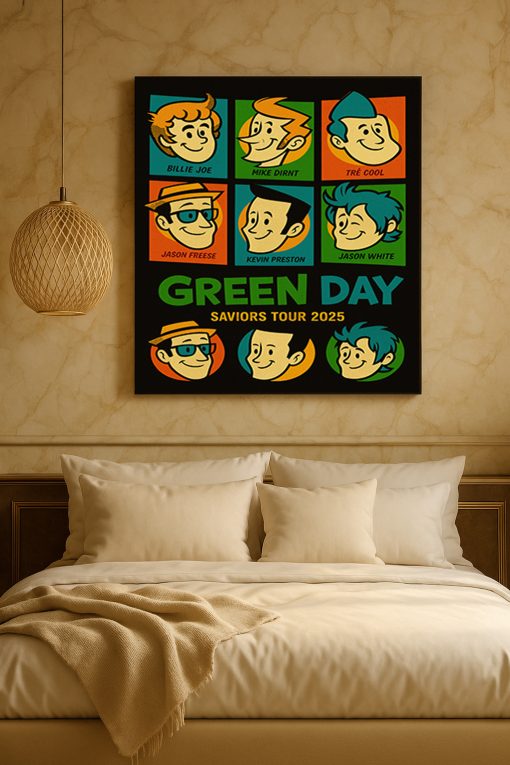 Green Day Saviors Tour 2025 “Meet The Full Band” Poster Canvas