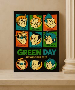 Green Day Saviors Tour 2025 Meet The Full Band Poster Canvas 4 - CreativeDefind.com