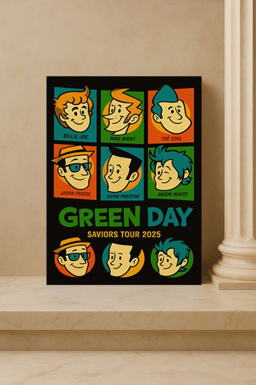 Green Day Saviors Tour 2025 “Meet The Full Band” Poster Canvas