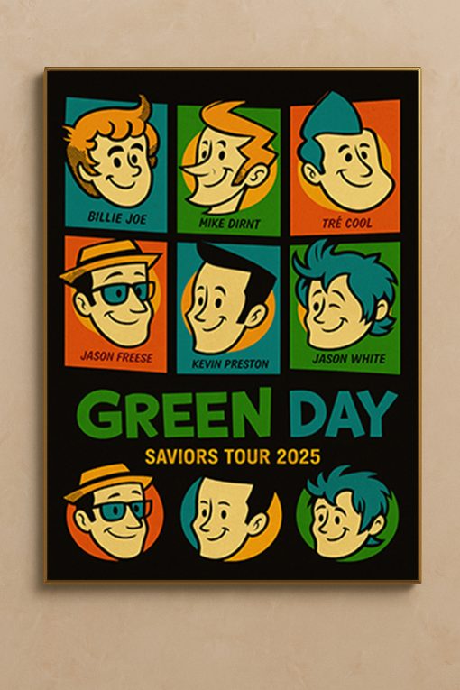 Green Day Saviors Tour 2025 “Meet The Full Band” Poster Canvas
