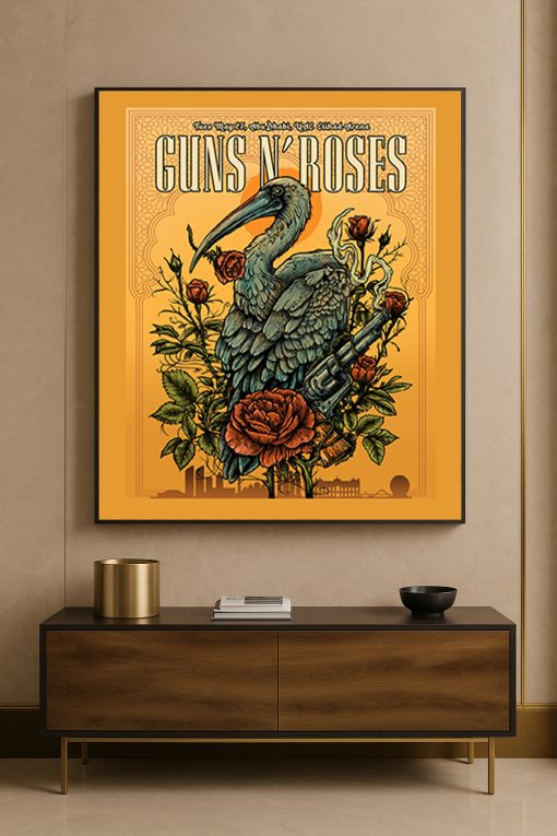 Guns N’ Roses Abu Dhabi 2025 Concert Poster Canvas – Etihad Arena (May 27)