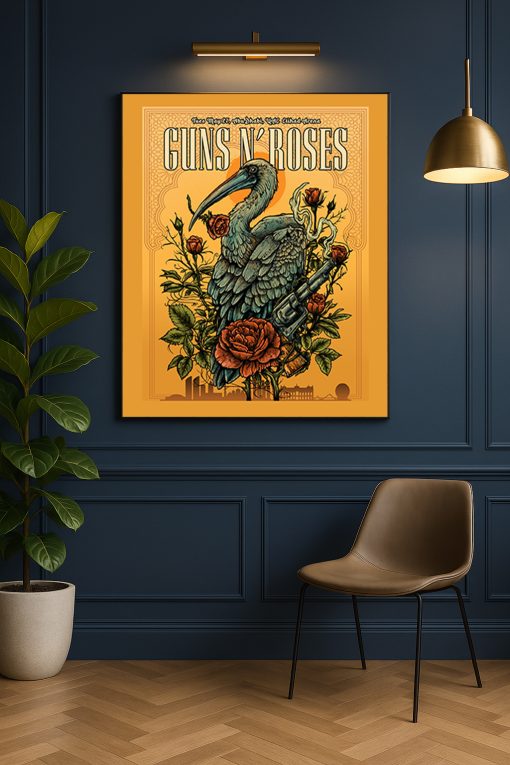 Guns N’ Roses Abu Dhabi 2025 Concert Poster Canvas – Etihad Arena (May 27)
