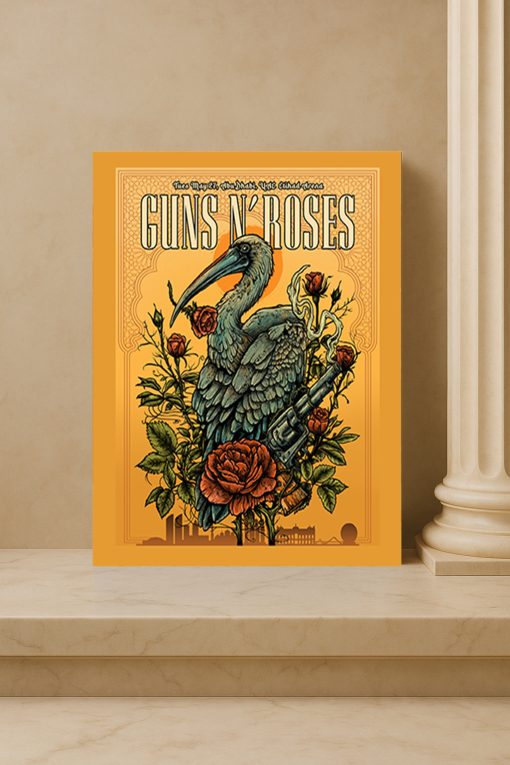 Guns N’ Roses Abu Dhabi 2025 Concert Poster Canvas – Etihad Arena (May 27)