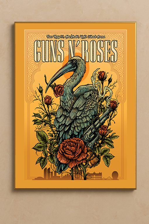 Guns N’ Roses Abu Dhabi 2025 Concert Poster Canvas – Etihad Arena (May 27)