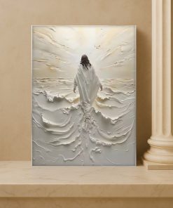 Jesus Walking On Water Canvas 3d Embossed Spiritual Christian Wall Art 4 - CreativeDefind.com