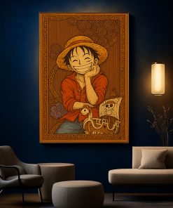 Luffy One Piece Vintage Canvas Poster Japanese Woodblock Style Anime Wall Art 1 - CreativeDefind.com