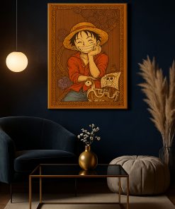 Luffy One Piece Vintage Canvas Poster Japanese Woodblock Style Anime Wall Art 2 - CreativeDefind.com