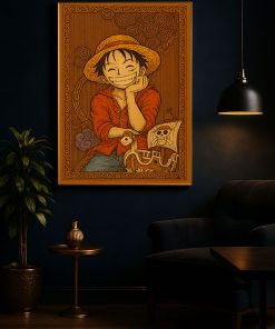 Luffy One Piece Vintage Canvas Poster Japanese Woodblock Style Anime Wall Art 3 - CreativeDefind.com