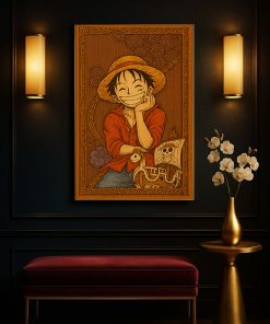 Luffy One Piece Vintage Canvas Poster Japanese Woodblock Style Anime Wall Art 4 - CreativeDefind.com