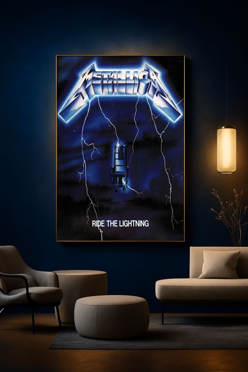 Metallica “Ride the Lightning” LP Vinyl Album Cover Poster Canvas Art