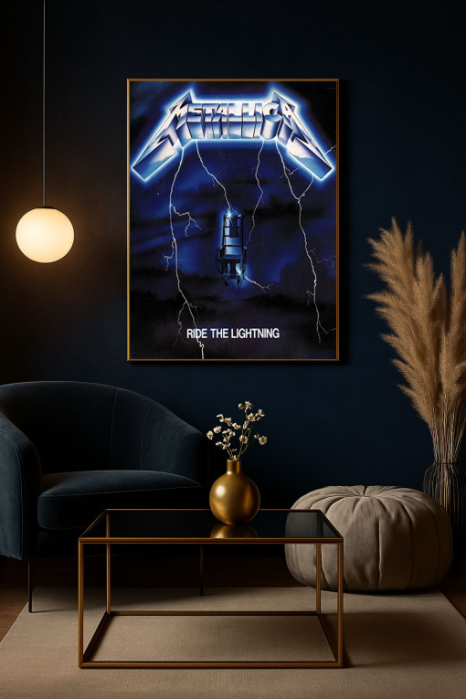 Metallica “Ride the Lightning” LP Vinyl Album Cover Poster Canvas Art