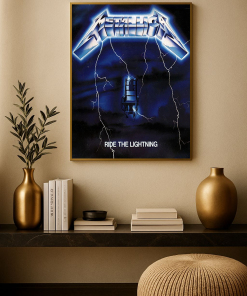 Metallica “Ride the Lightning” LP Vinyl Album Cover Poster Canvas Art