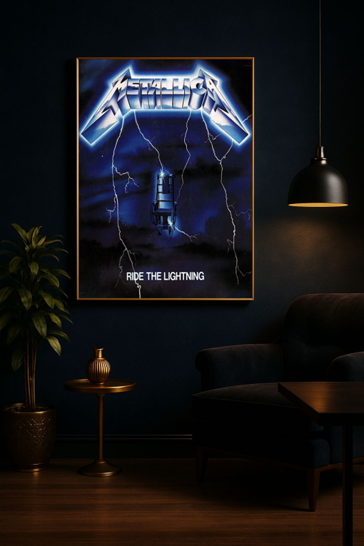 Metallica “Ride the Lightning” LP Vinyl Album Cover Poster Canvas Art