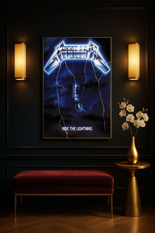 Metallica “Ride the Lightning” LP Vinyl Album Cover Poster Canvas Art