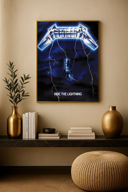Metallica “Ride the Lightning” LP Vinyl Album Cover Poster Canvas Art