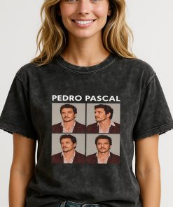 Pedro Pascal Photo Grid T-Shirt – Aesthetic Unofficial Fan Tee for Women