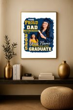 Proud Dad Graduation Canvas Custom Class Of 2025 Photo Poster Gift For Father - CreativeDefind.com