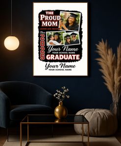 Proud Mom Graduation Canvas Custom Class Of 2025 Photo Poster Gift 2 - CreativeDefind.com