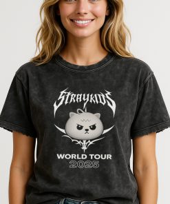 Stray Kids World Tour 2025 T Shirt Cute Metal Font Kpop Concert Tee 1 - CreativeDefind.com