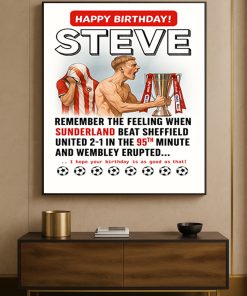 Sunderland 95th Minute Winner Poster Football Canvas Print For Fans 1 - CreativeDefind.com