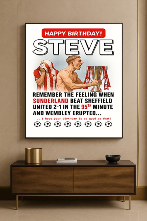 Sunderland 95th Minute Winner Poster – Football Canvas Print for Fans