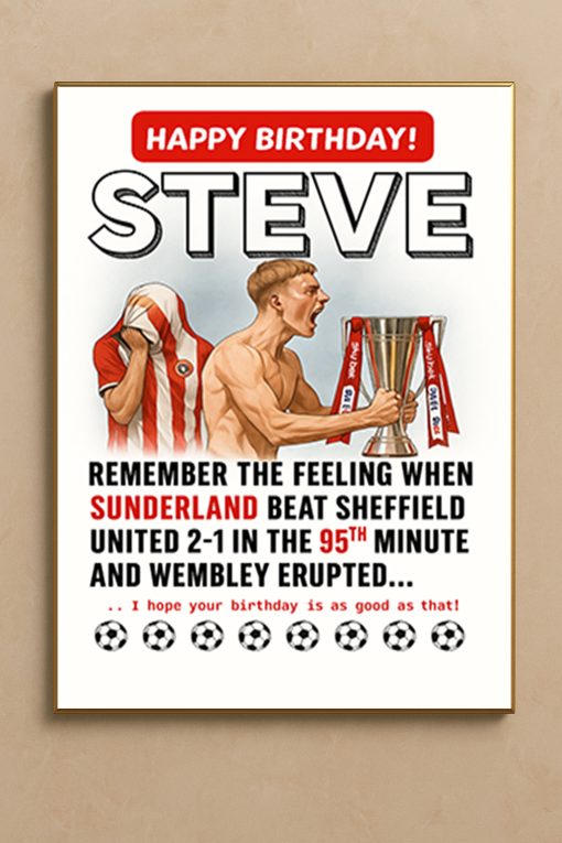 Sunderland 95th Minute Winner Poster – Football Canvas Print for Fans