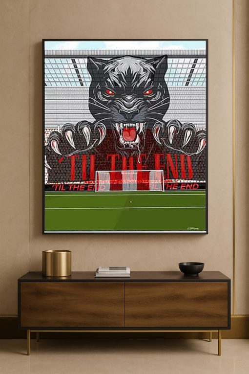 “Til The End” Black Panther Football Tifo Poster – Stadium Crowd Canvas Art Print