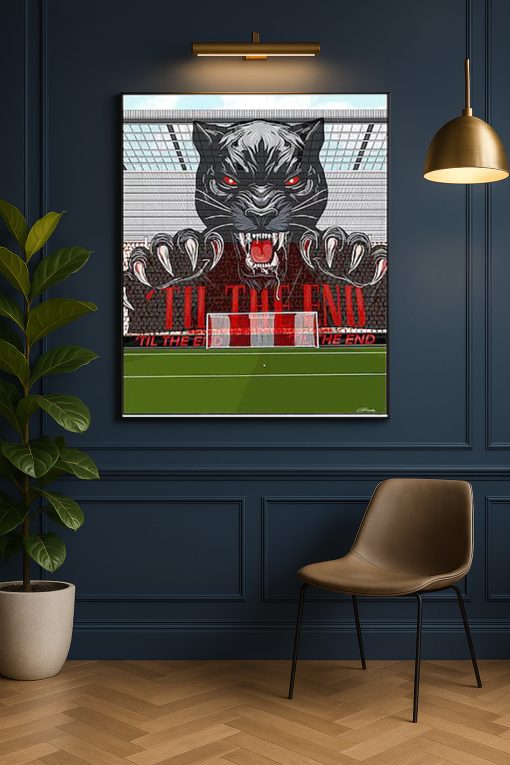 “Til The End” Black Panther Football Tifo Poster – Stadium Crowd Canvas Art Print