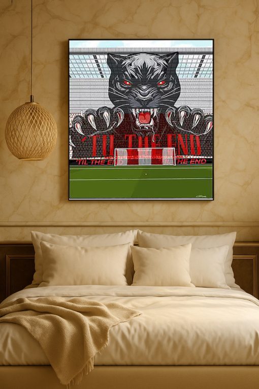 “Til The End” Black Panther Football Tifo Poster – Stadium Crowd Canvas Art Print