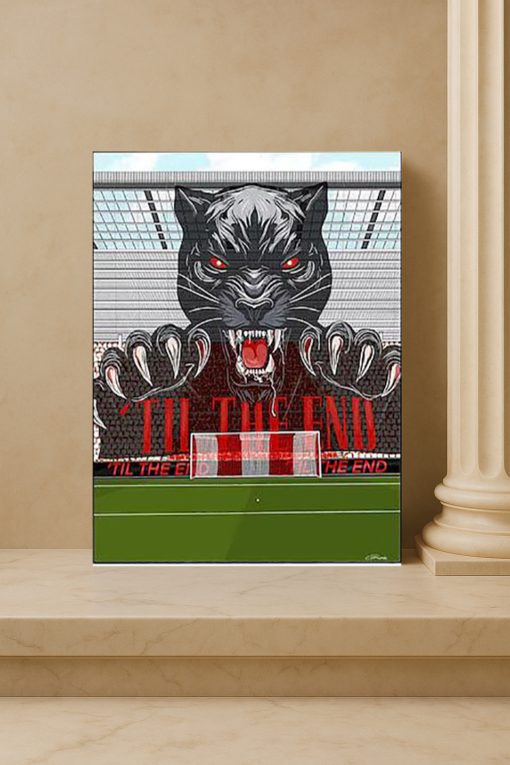 “Til The End” Black Panther Football Tifo Poster – Stadium Crowd Canvas Art Print