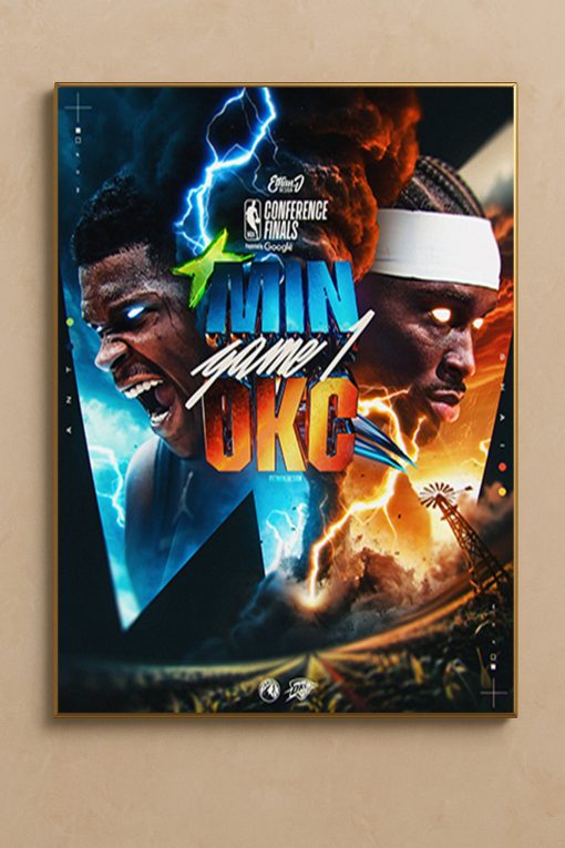 Timberwolves vs Thunder Game 1 NBA Conference Finals 2025 Poster Canvas