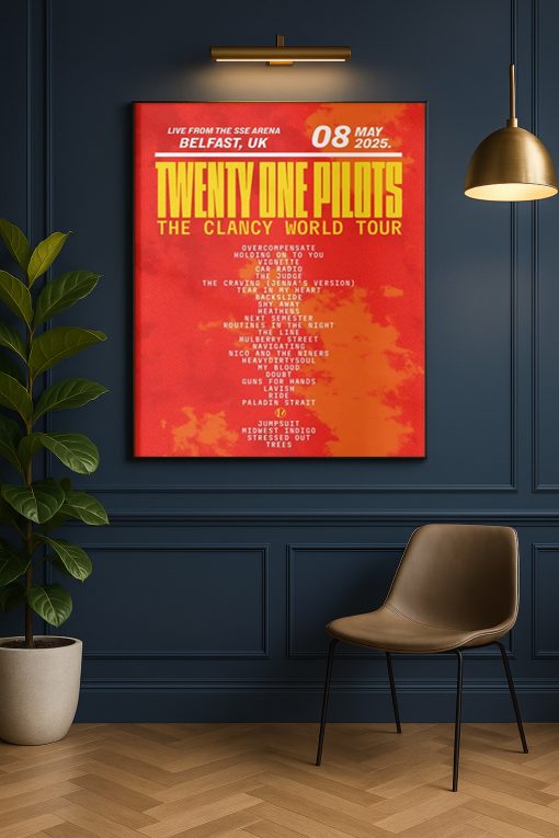 Twenty One Pilots Clancy World Tour 2025 UK Setlist Poster Print – Concert Memorabilia Wall Art